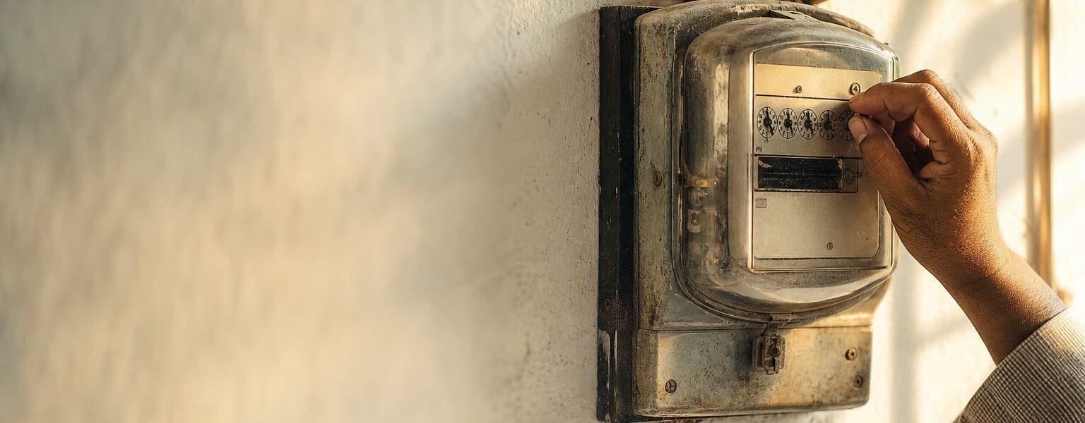 Electricity meter dial representing the new low standing charge tariff trial
