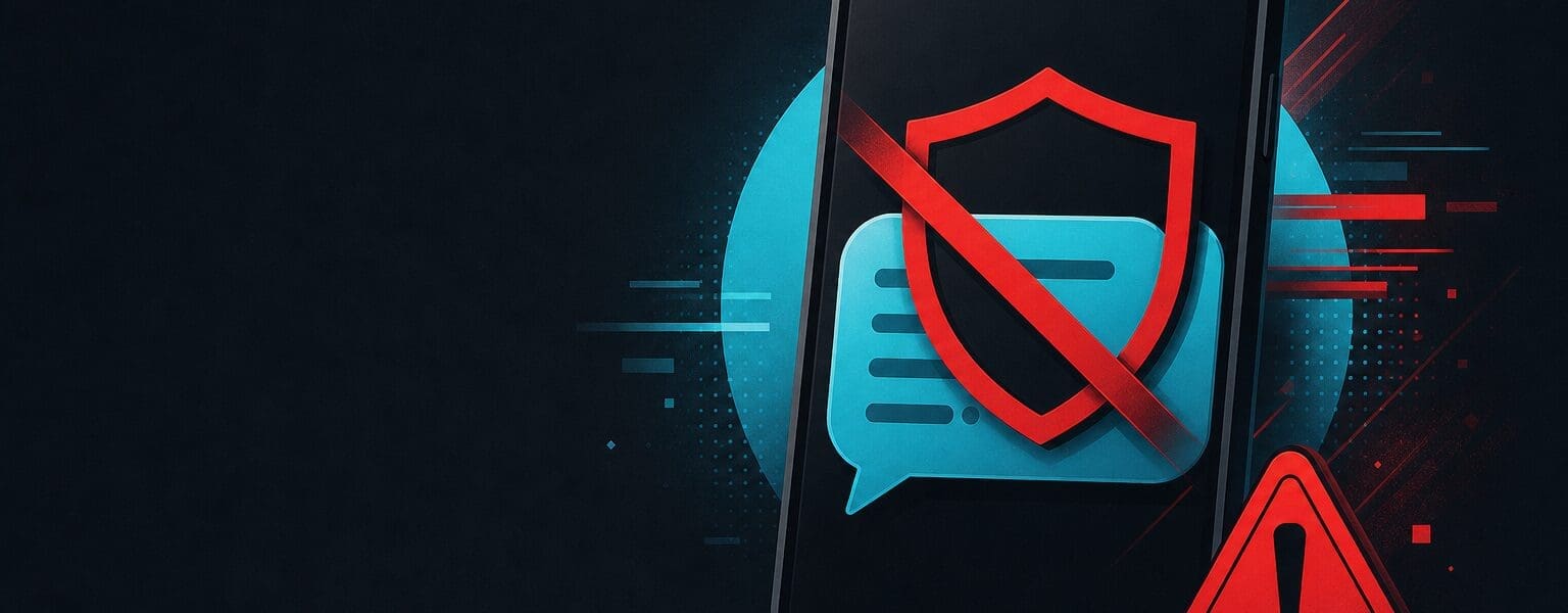 Illustration of a phone blocking a scam text behind a shield, representing Ofcom's 2026 scam texts crackdown