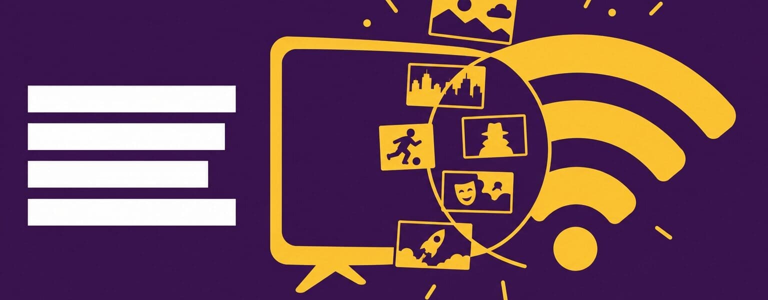 Illustration of a TV screen and wifi signal overlapping, representing a broadband TV bundle