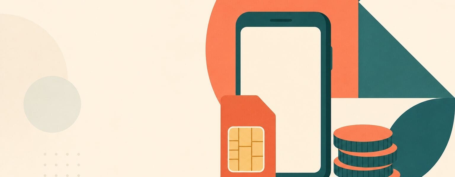PAYG mobile deals compared to SIM-only plans in a flat geometric illustration