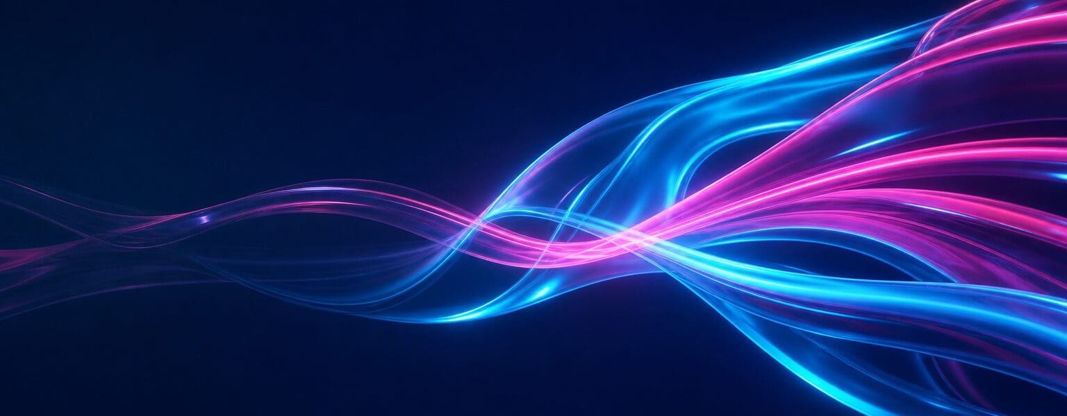 Abstract light streams showing upload speed flowing against download speed